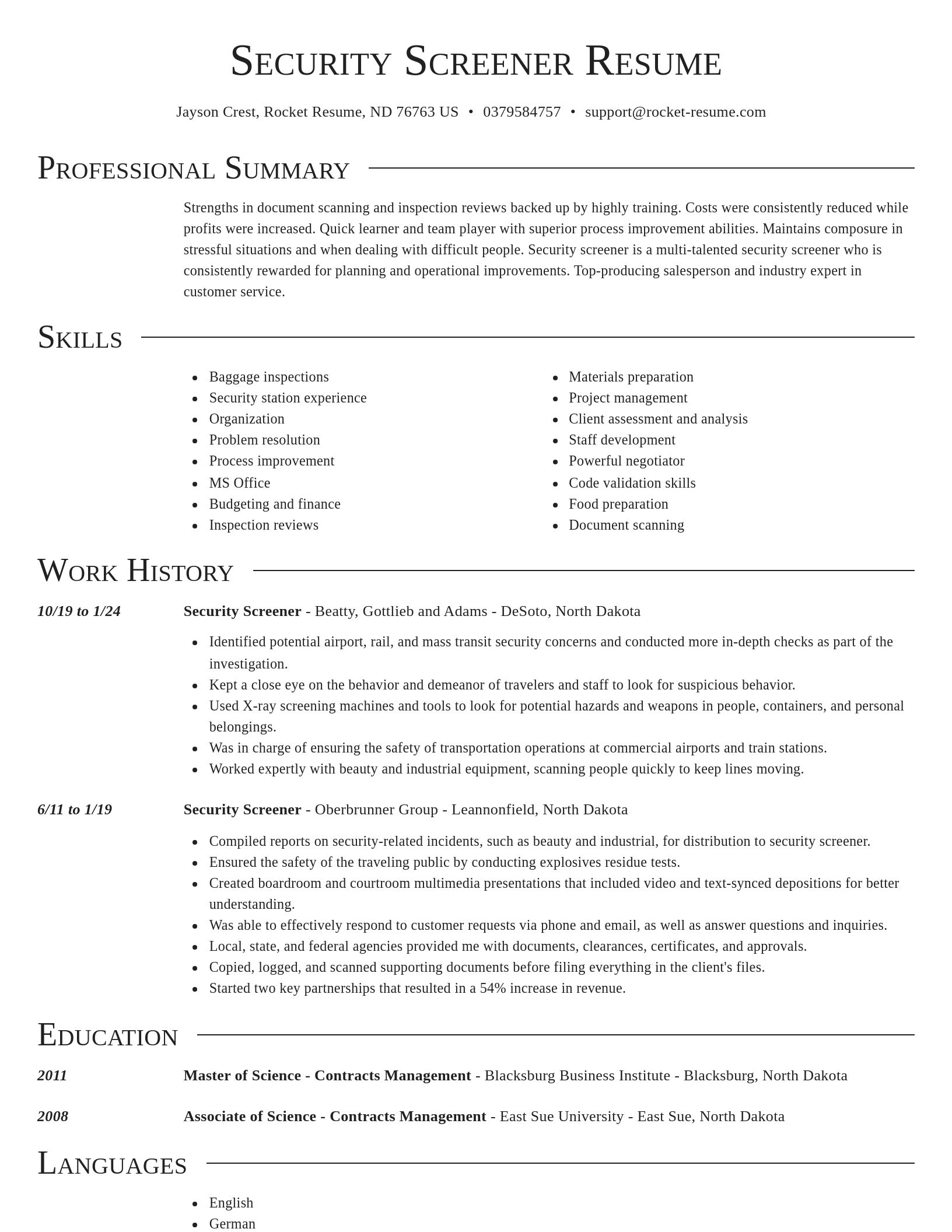 Director resume template
