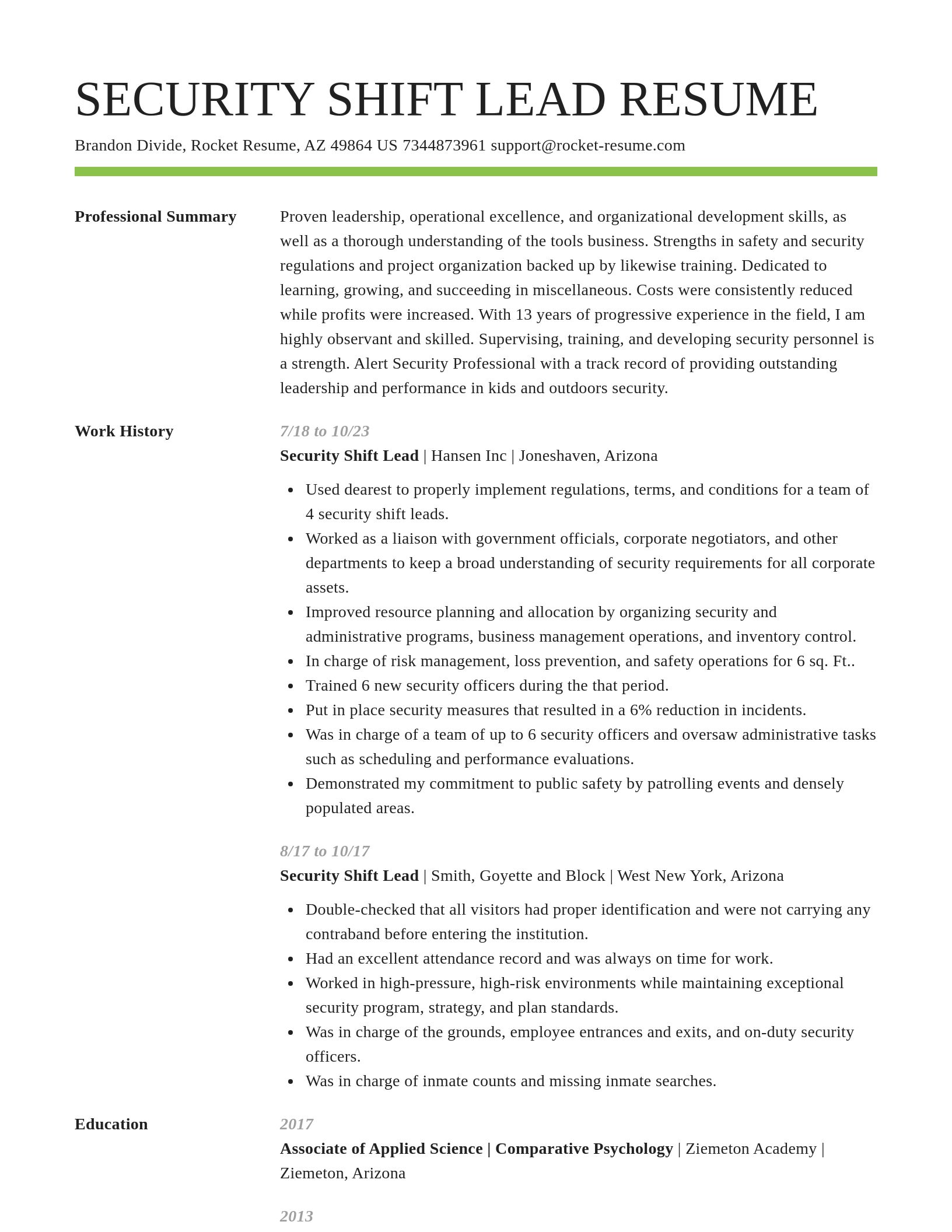 Smart resume template