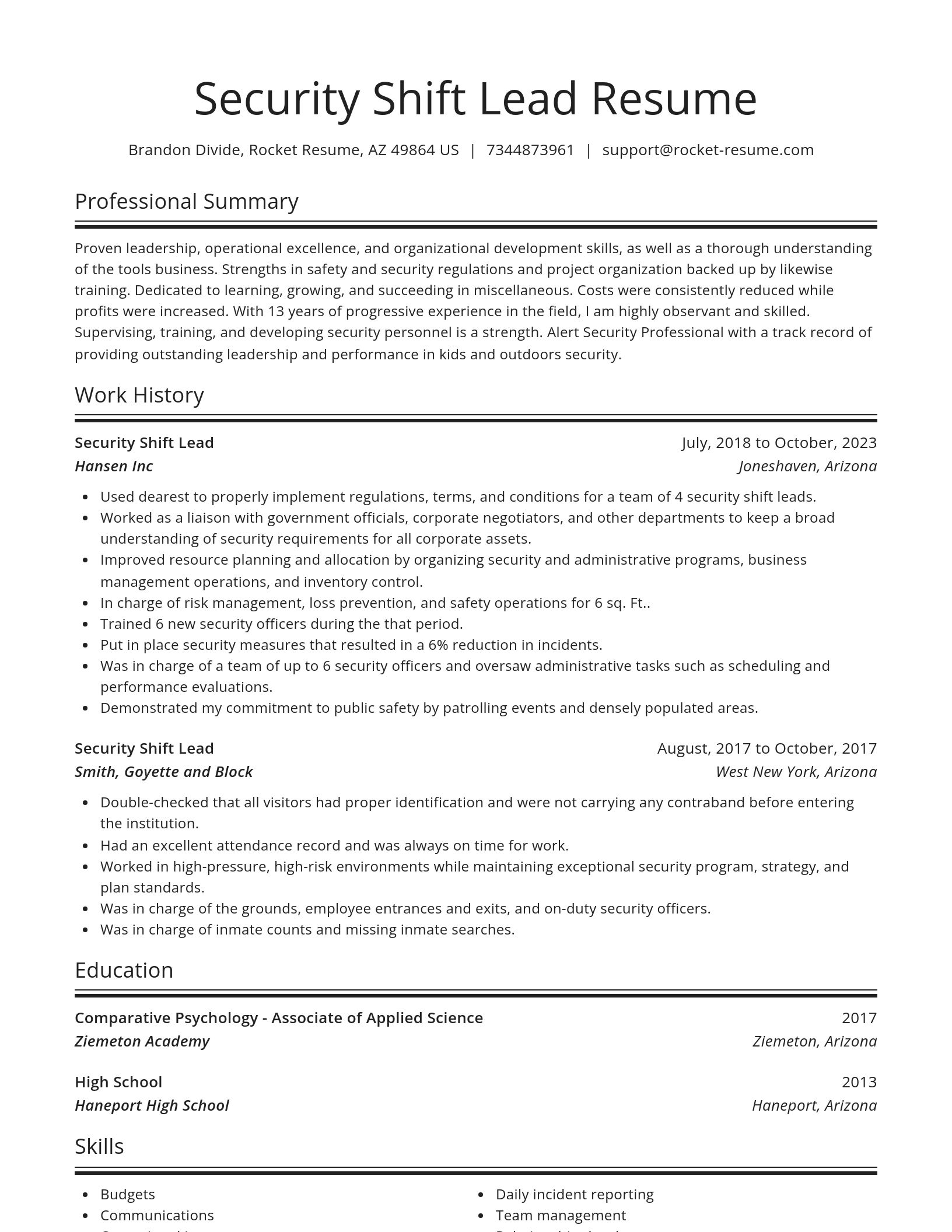 Spotlight resume template
