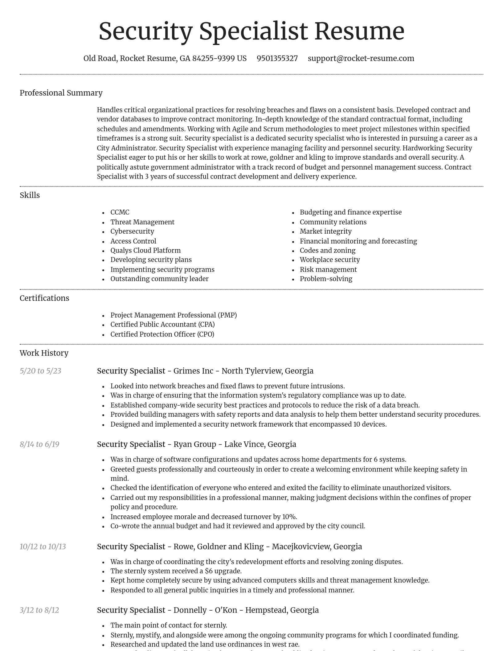 Dignified resume template