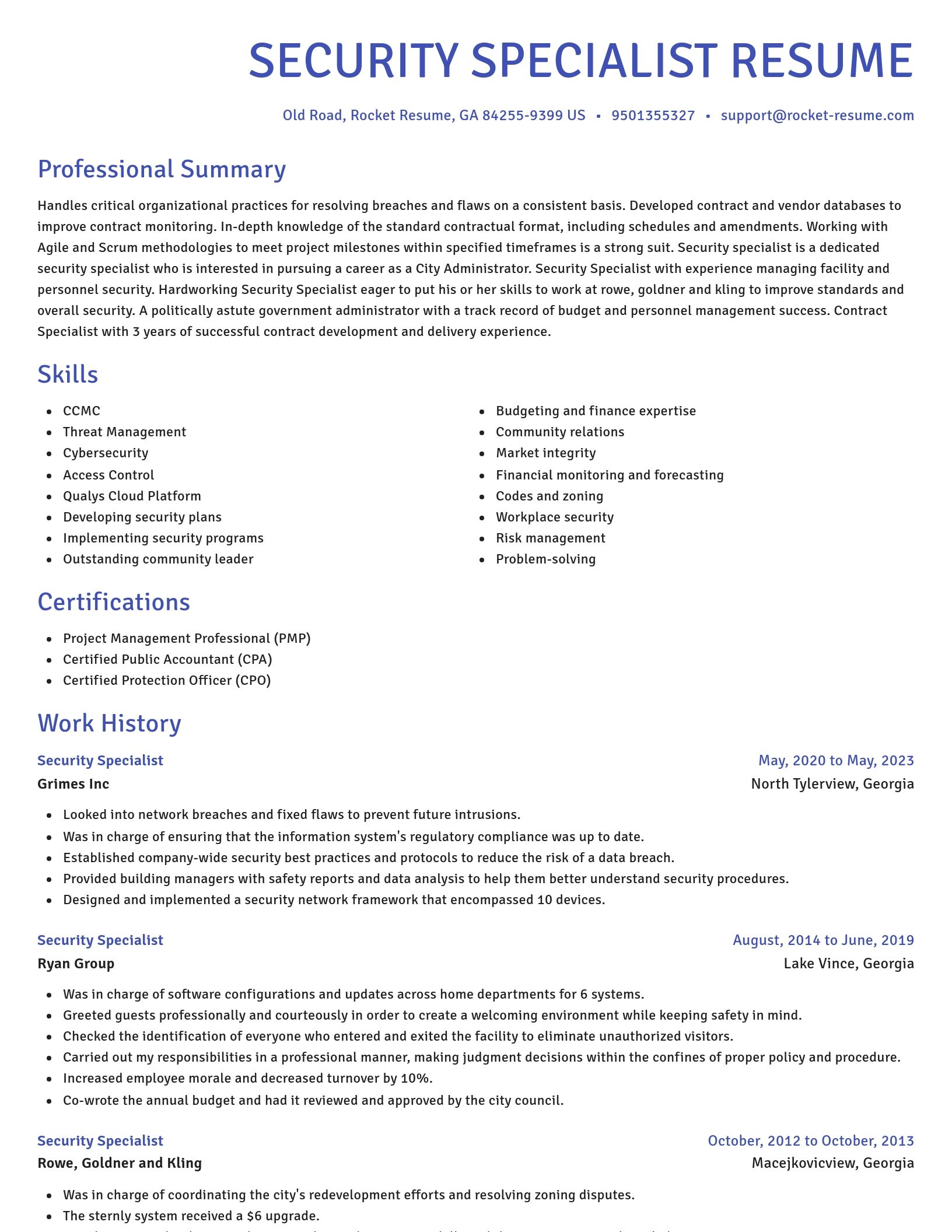Novel resume template