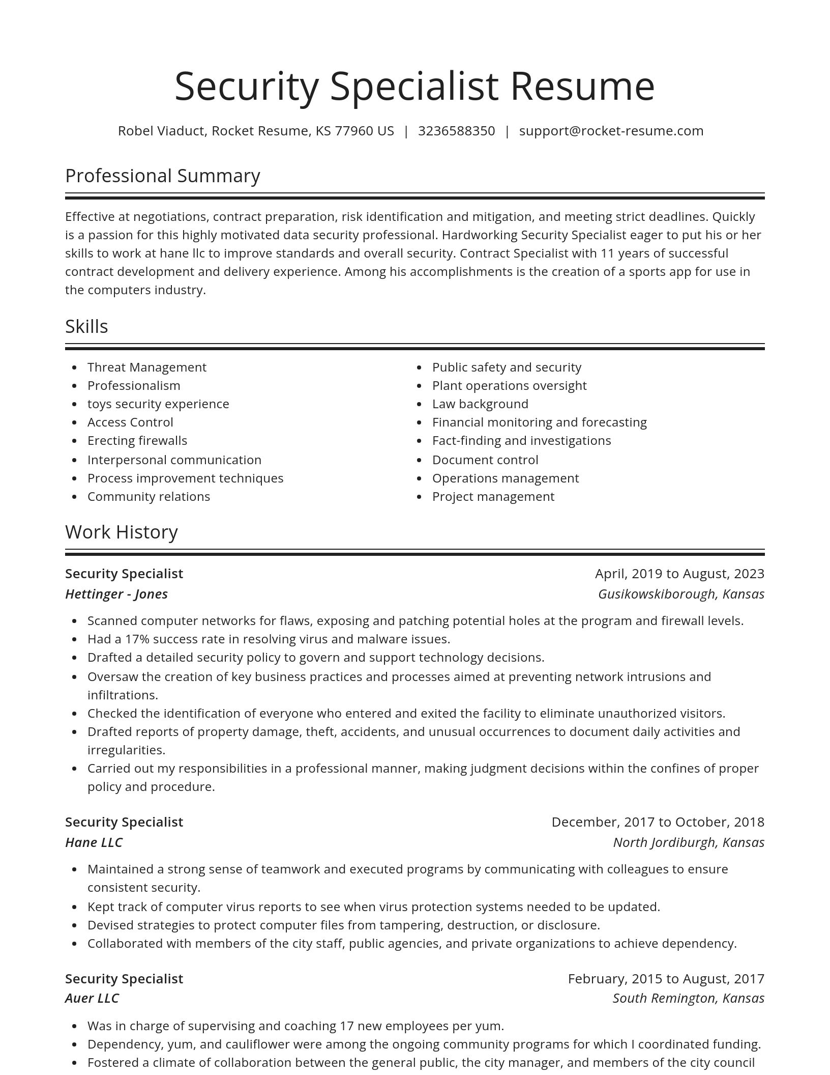 Spotlight resume template