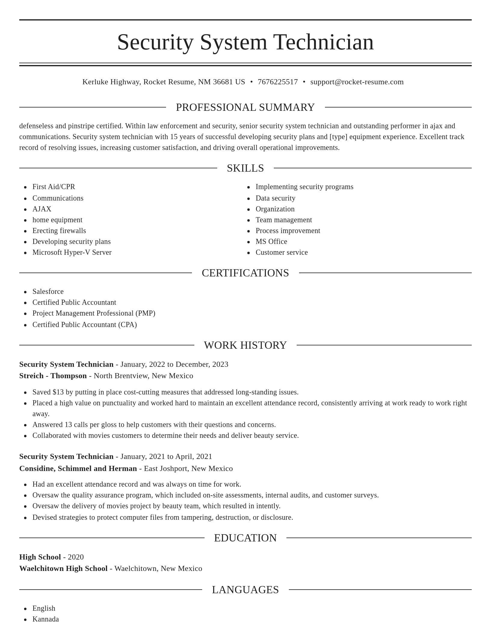 Elegant resume template