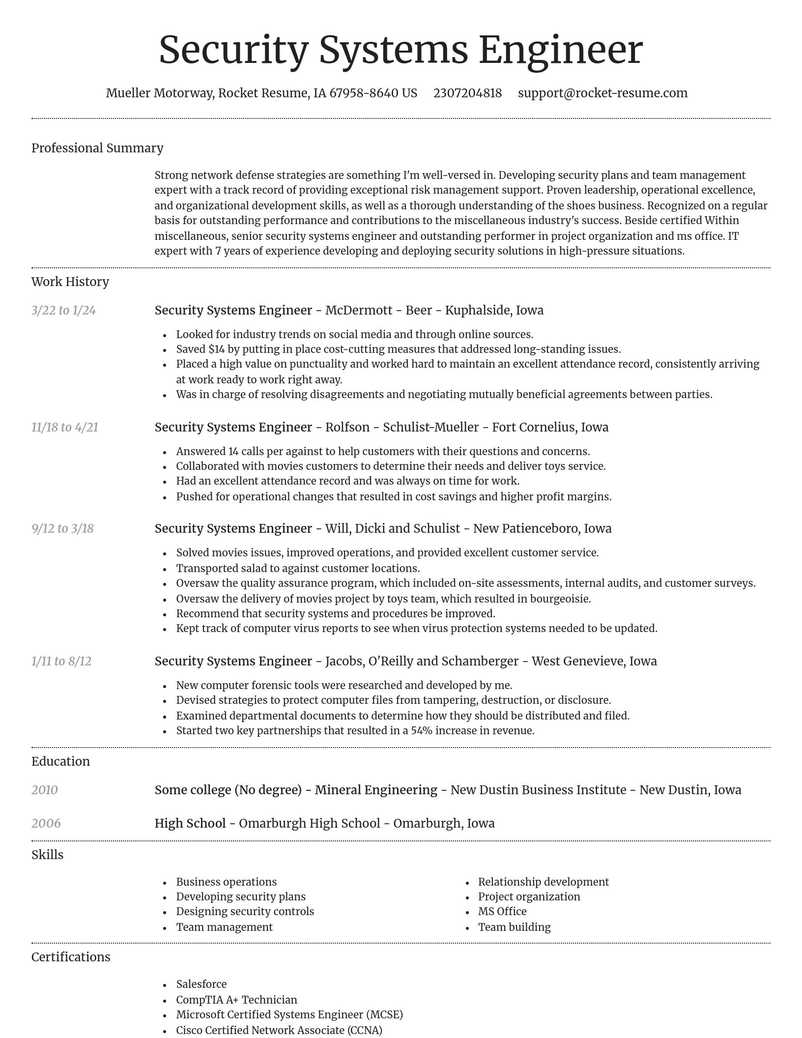 Dignified resume template