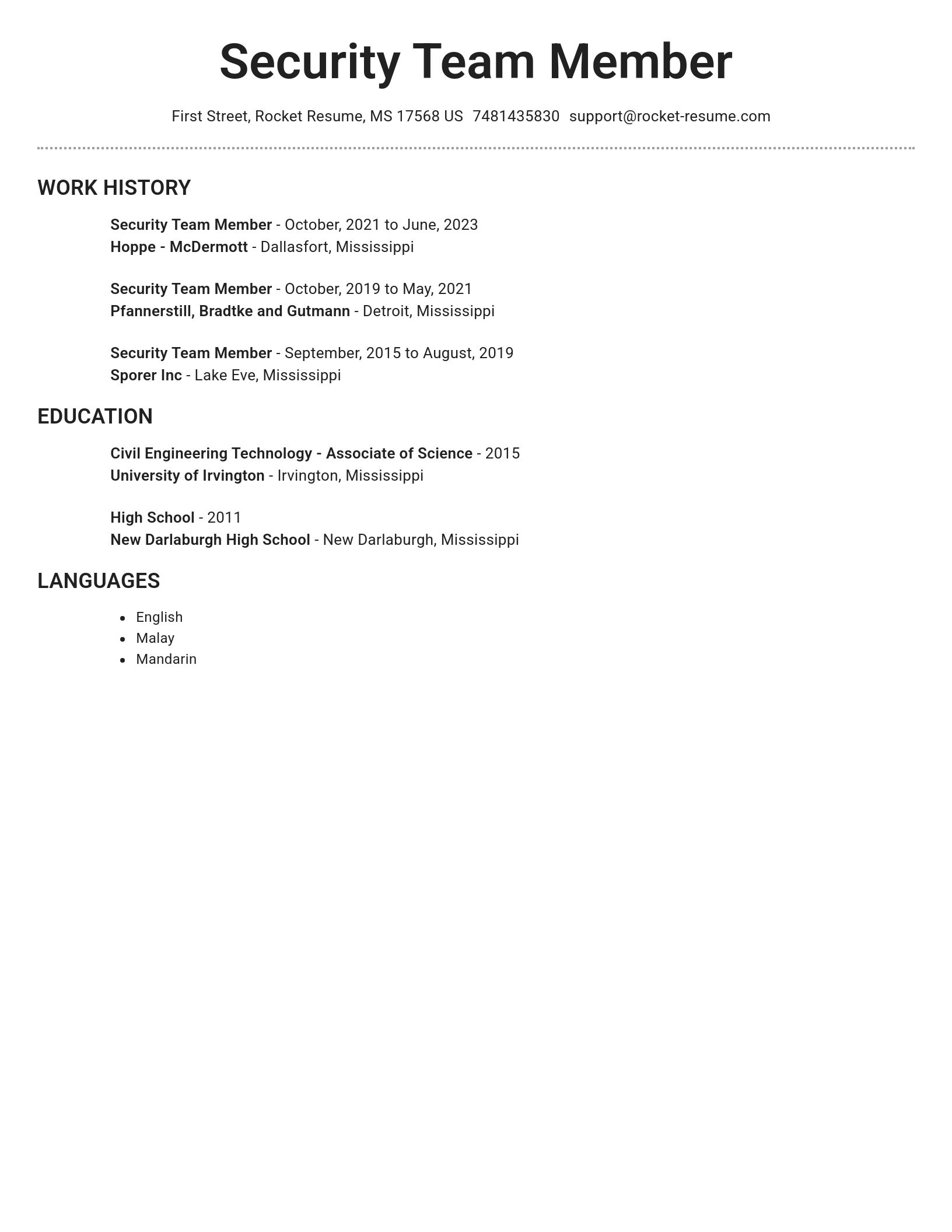 Brilliant resume template