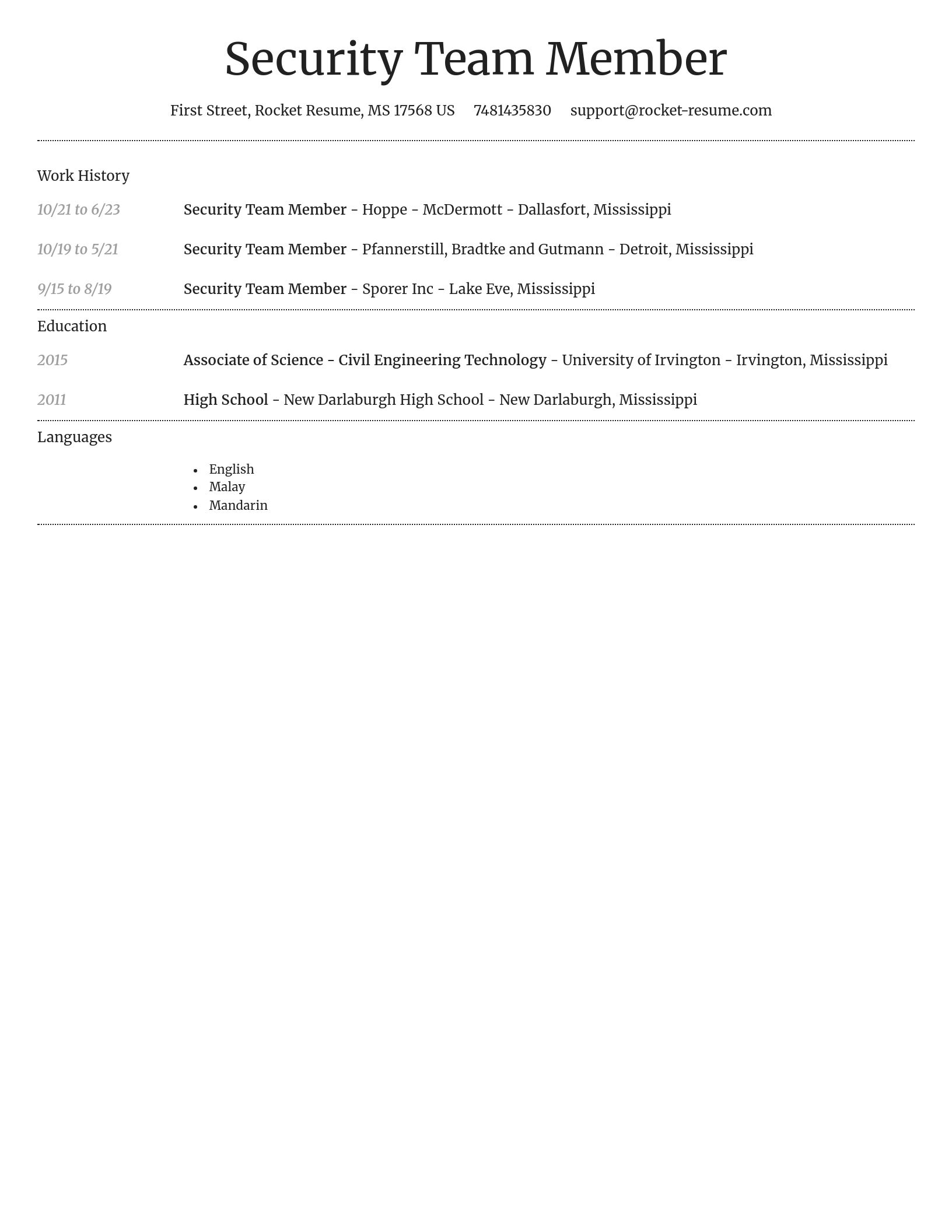 Dignified resume template