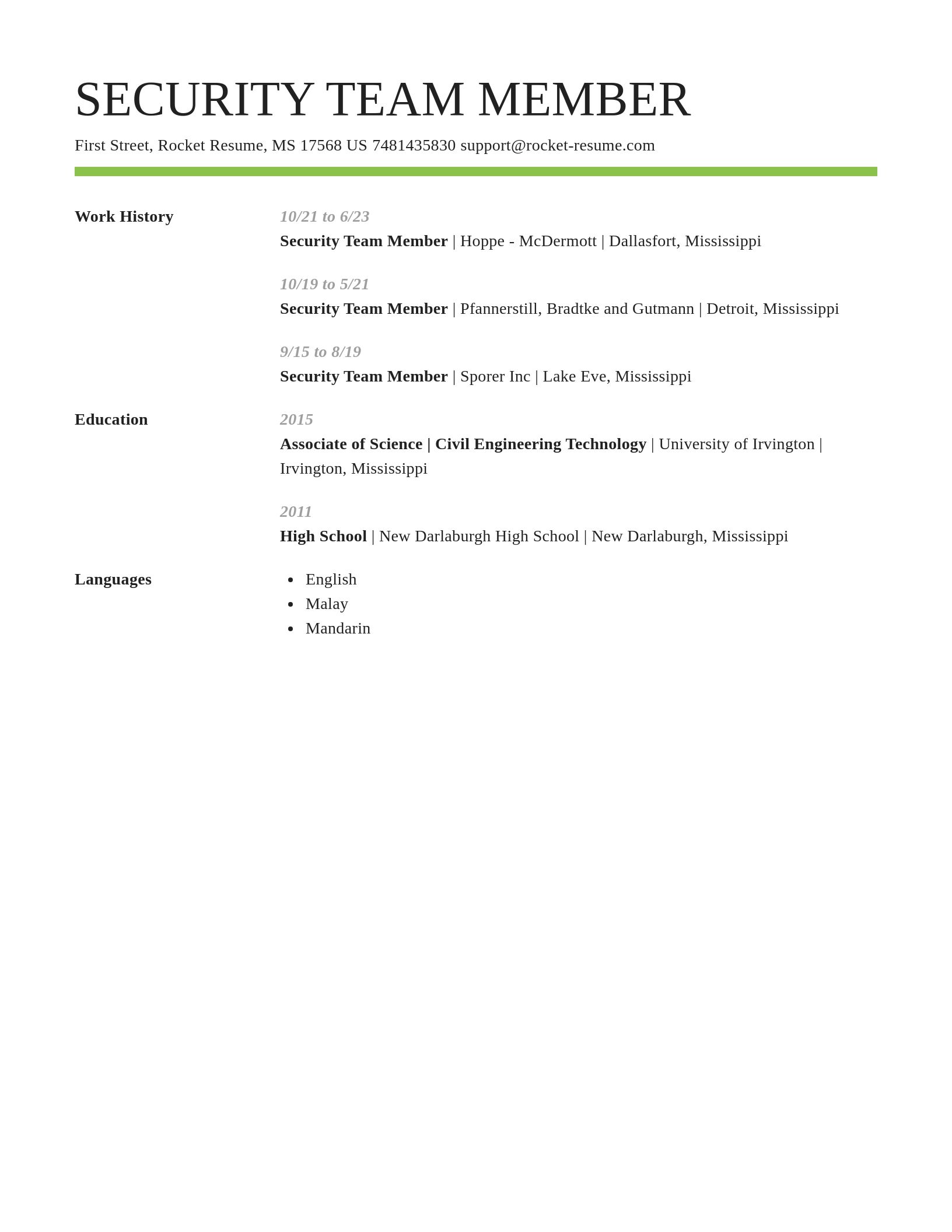 Smart resume template