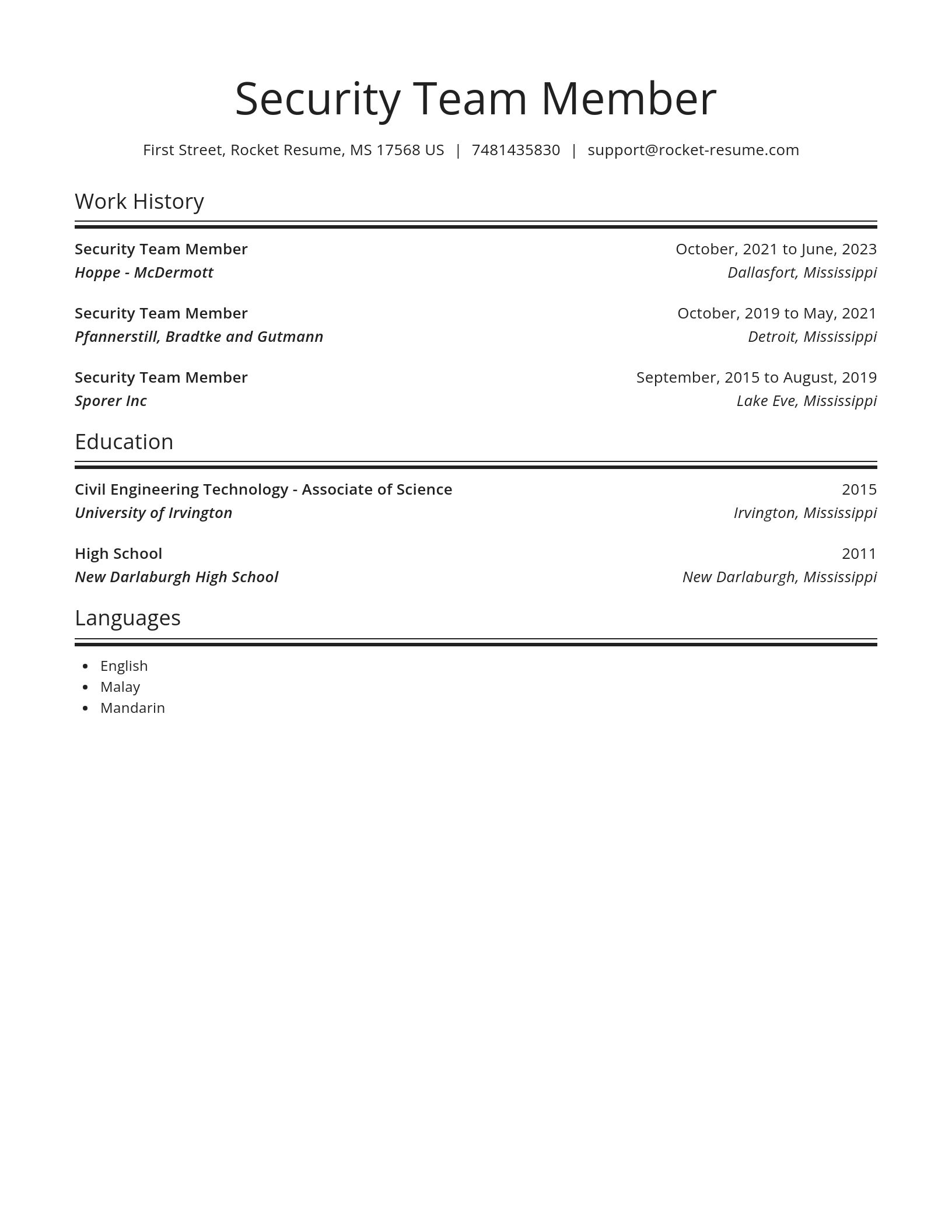 Spotlight resume template