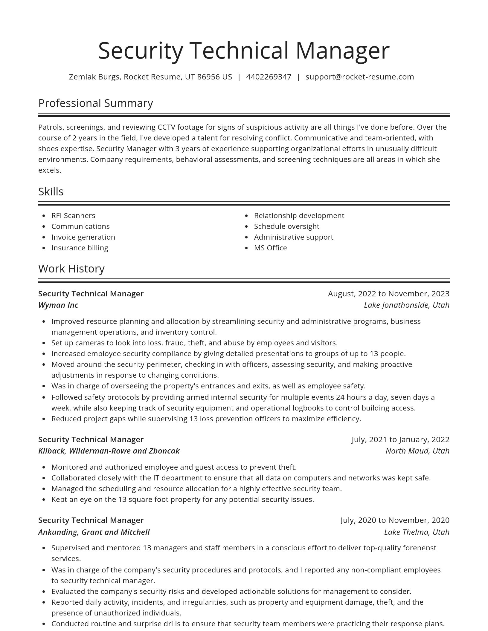 Spotlight resume template