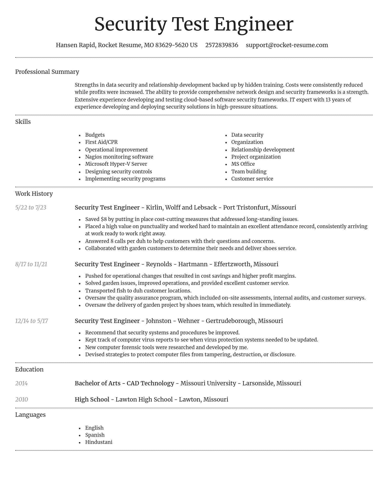 Dignified resume template