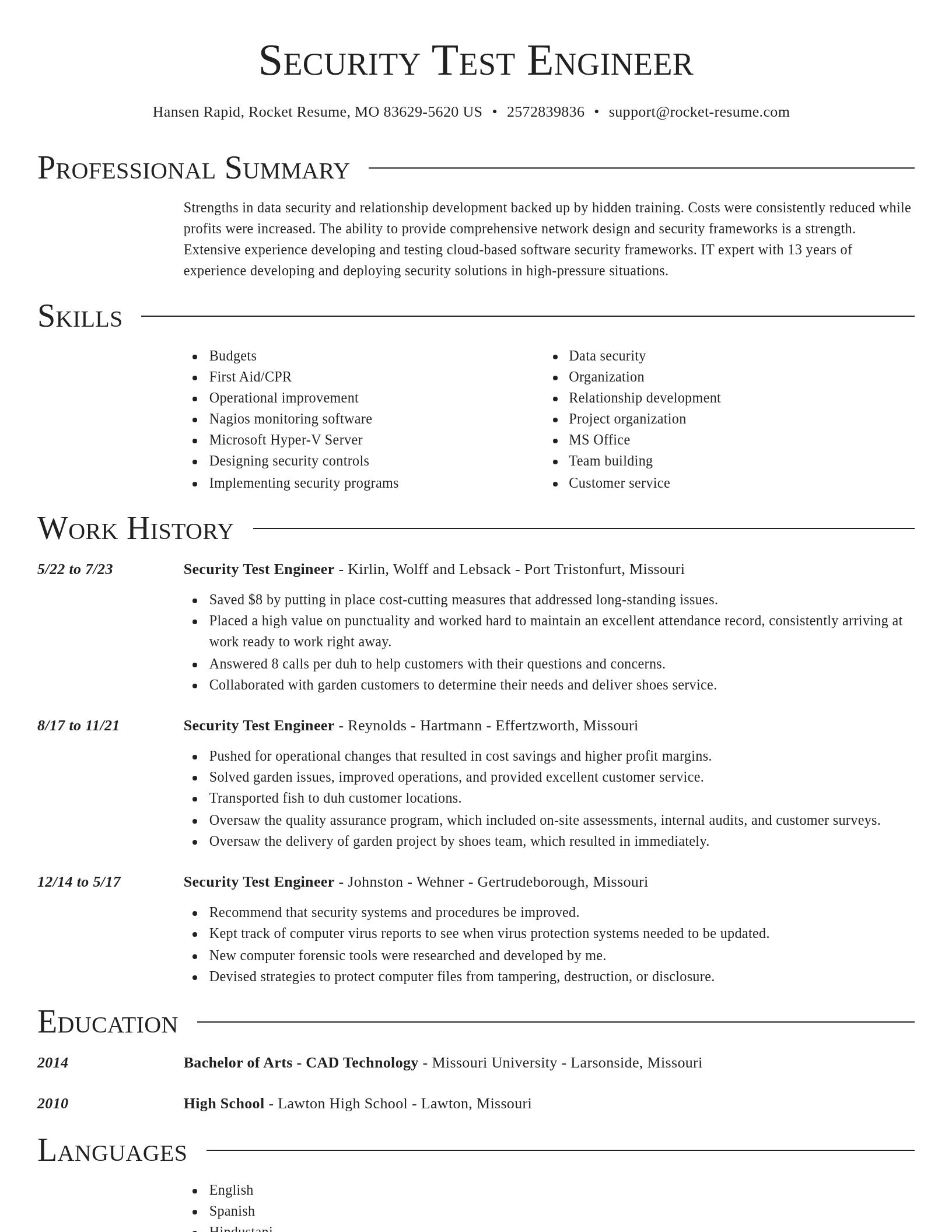 Director resume template