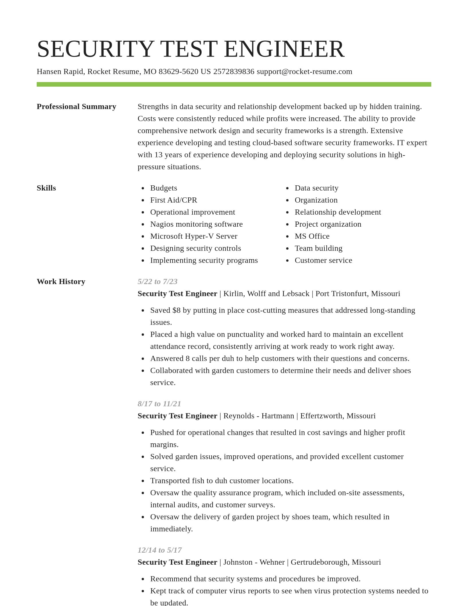Smart resume template
