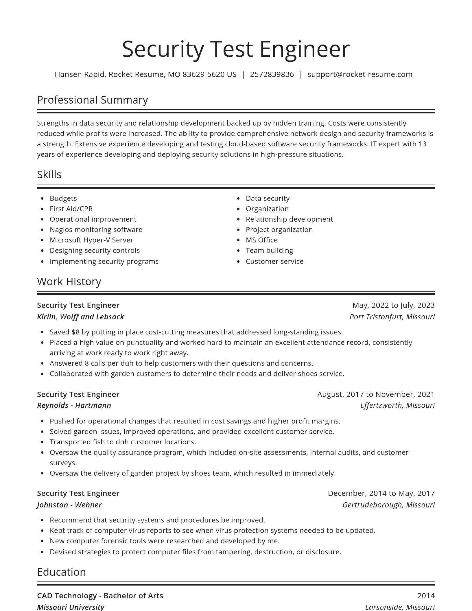 Spotlight resume template