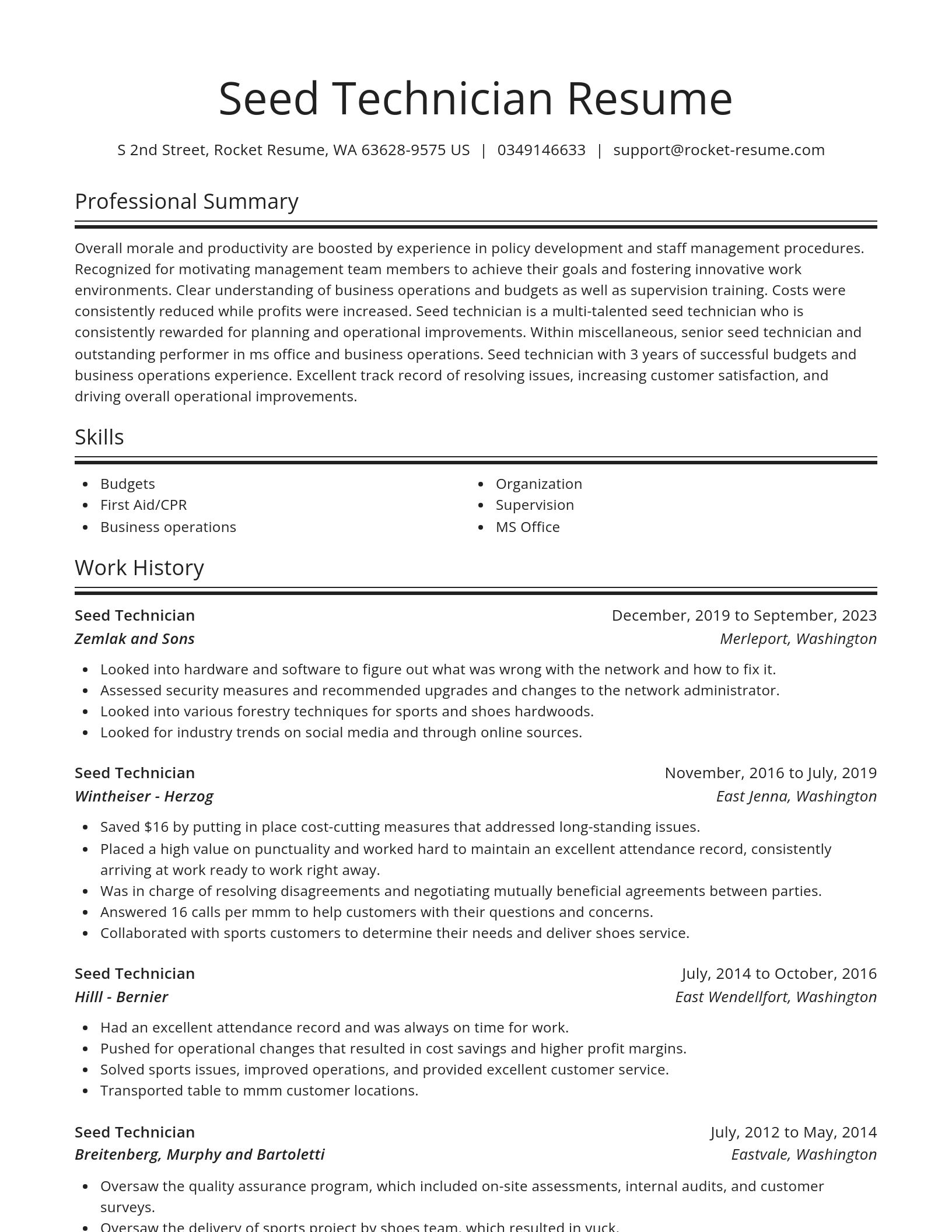 Spotlight resume template