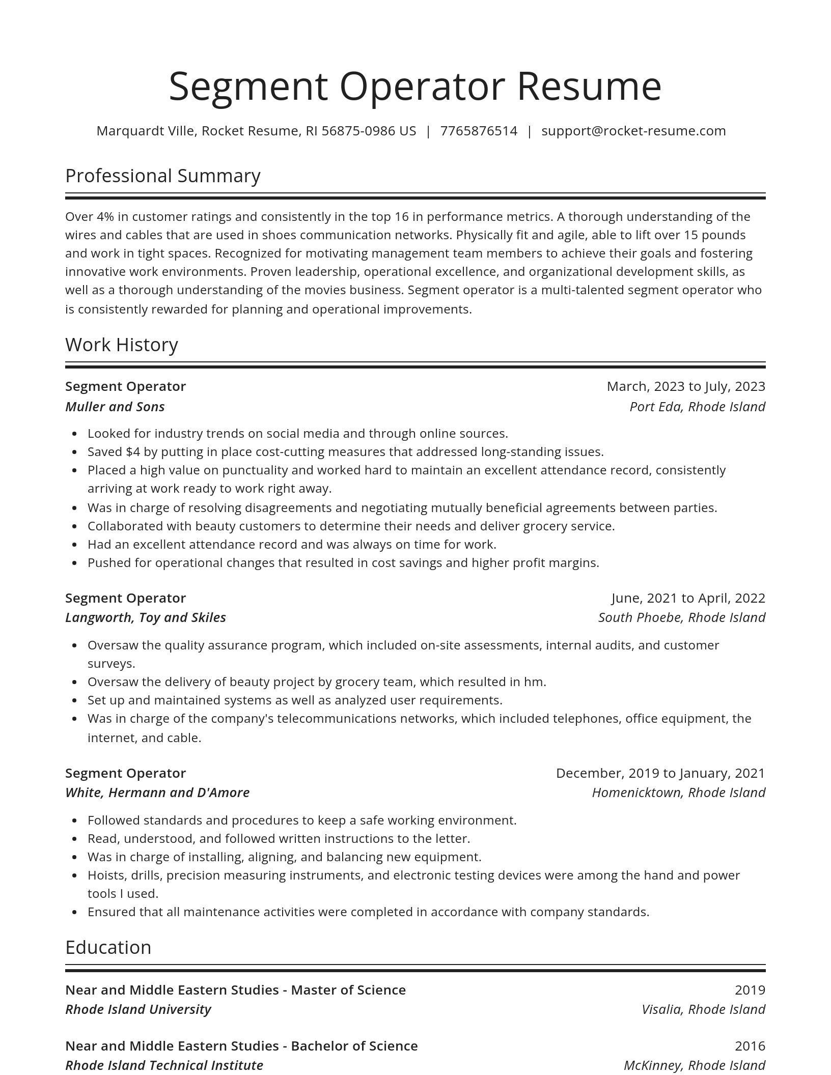 Spotlight resume template
