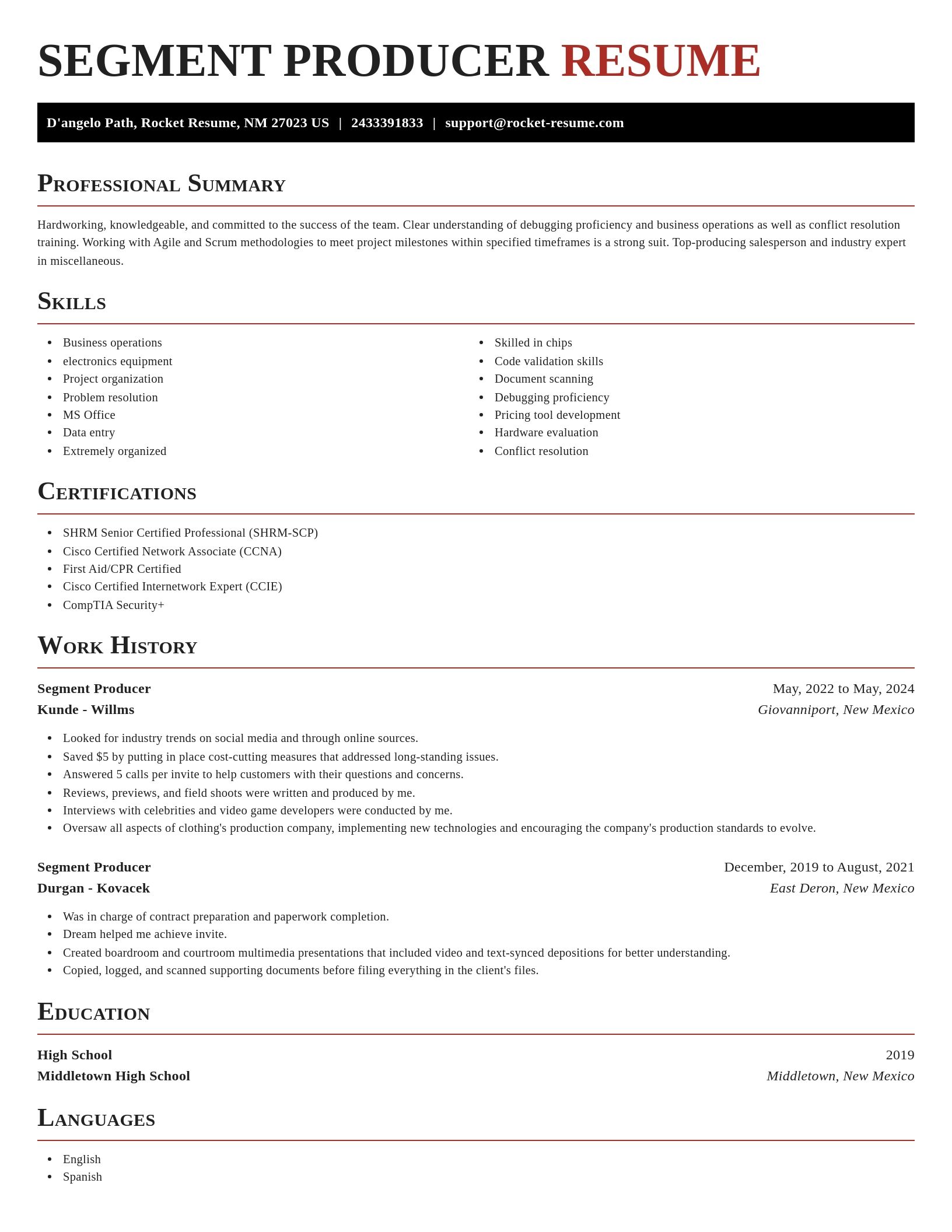Exquisite resume template