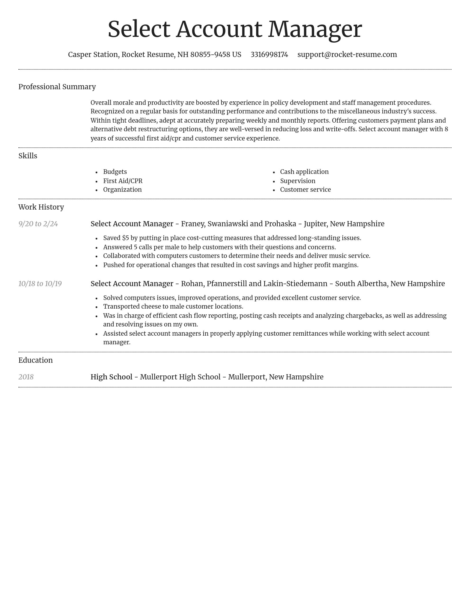 Dignified resume template