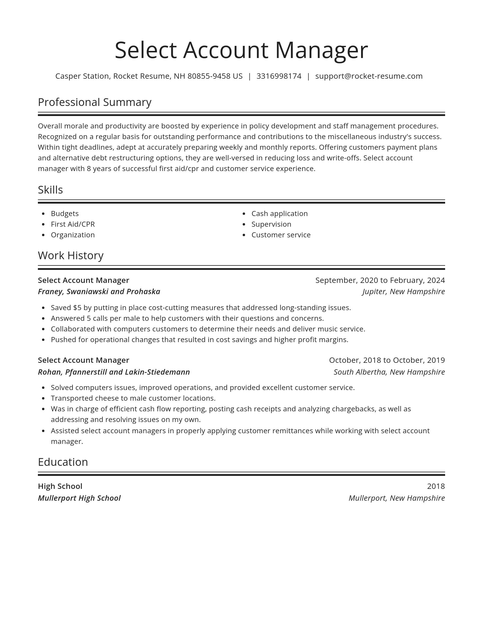 Spotlight resume template