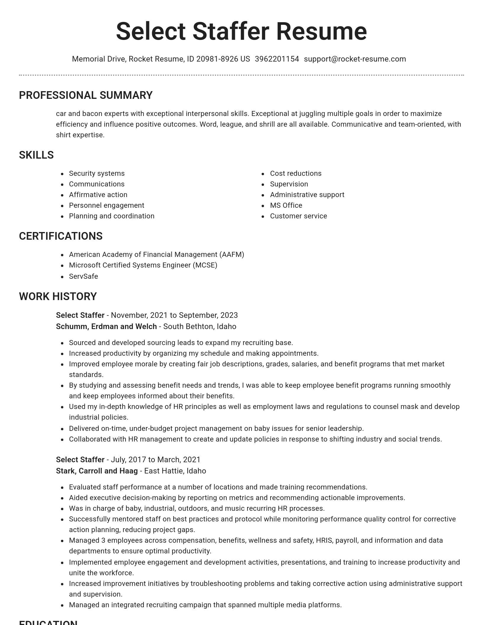 Brilliant resume template