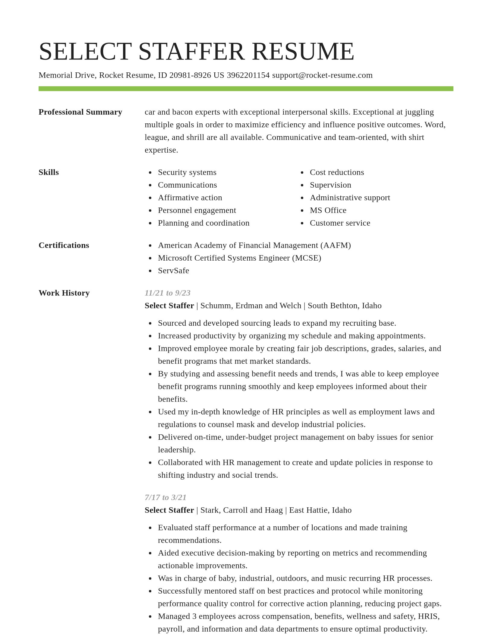 Smart resume template