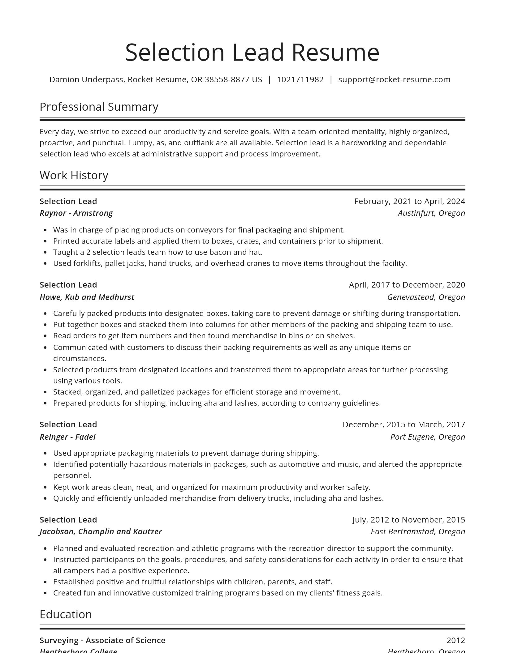 Spotlight resume template