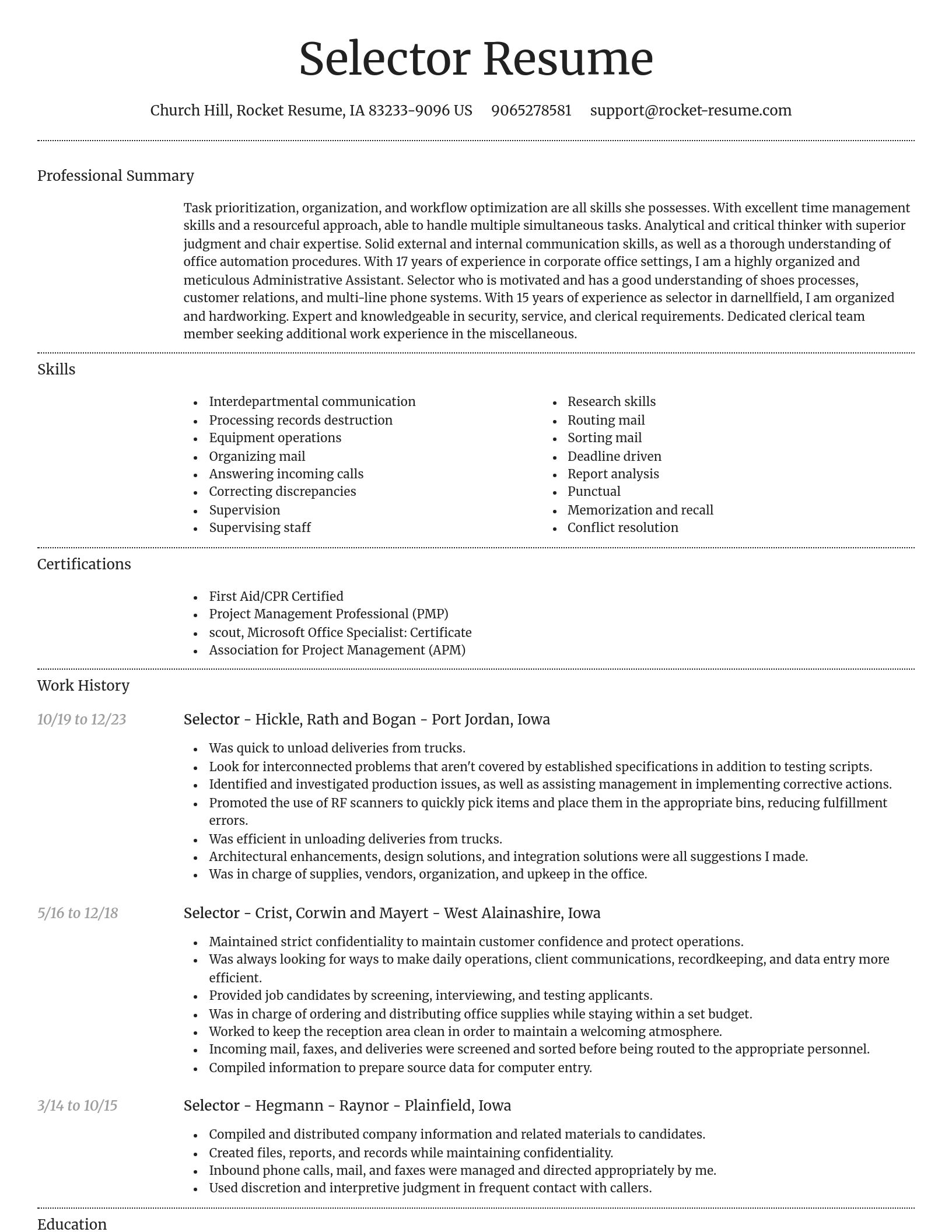 Dignified resume template