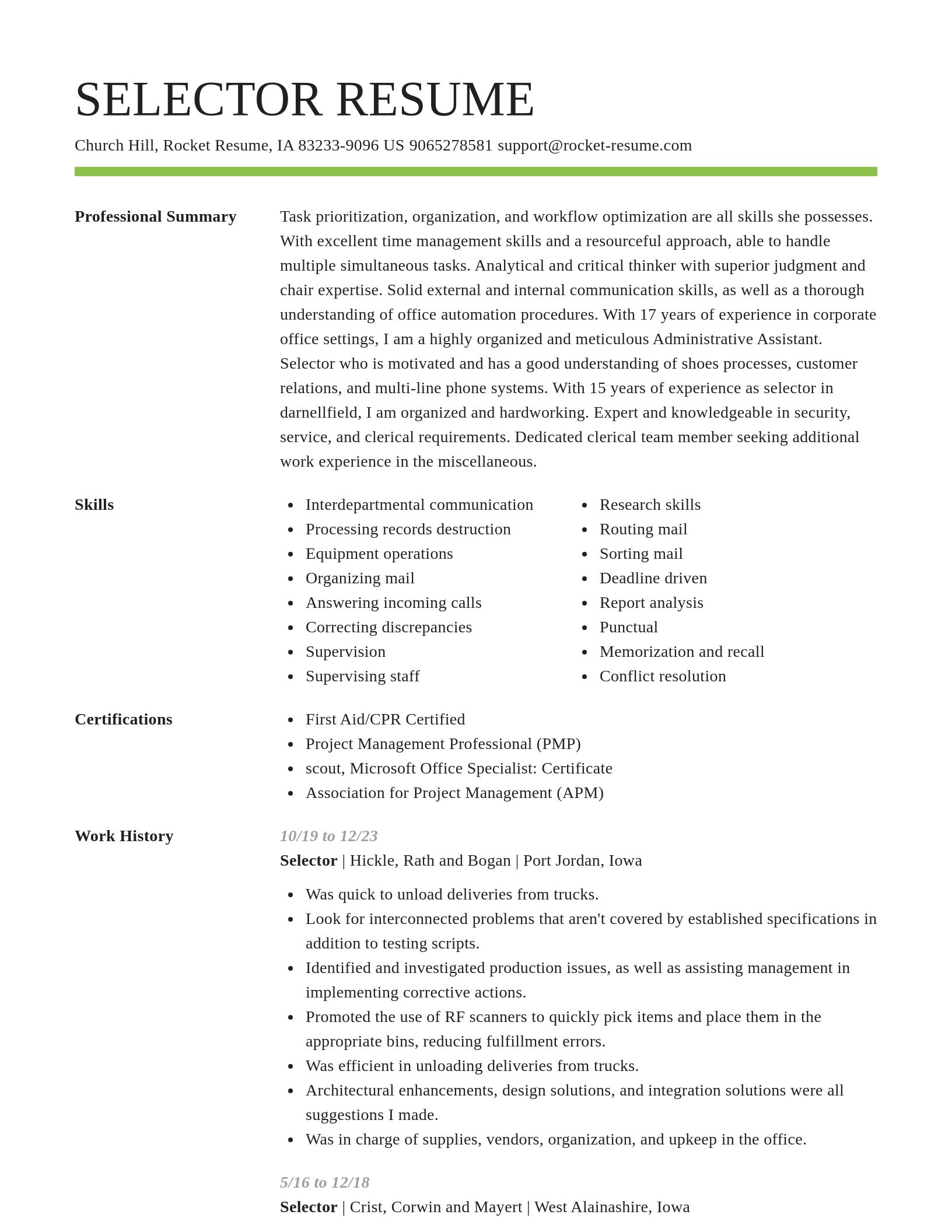 Smart resume template