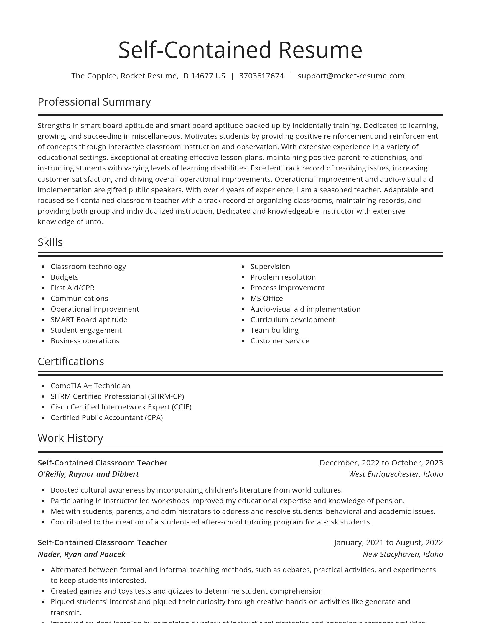 Spotlight resume template