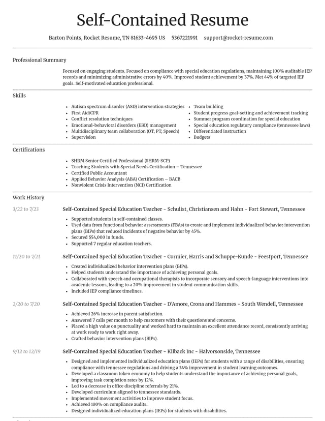 Dignified resume template