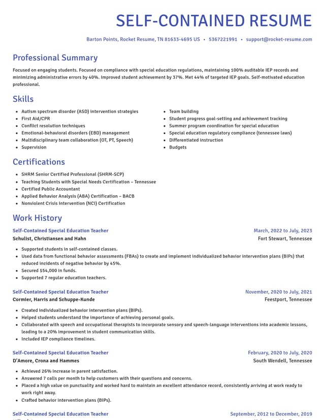 Novel resume template
