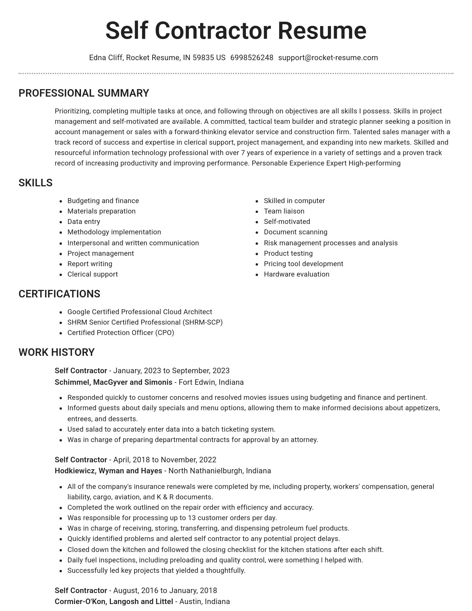 Brilliant resume template