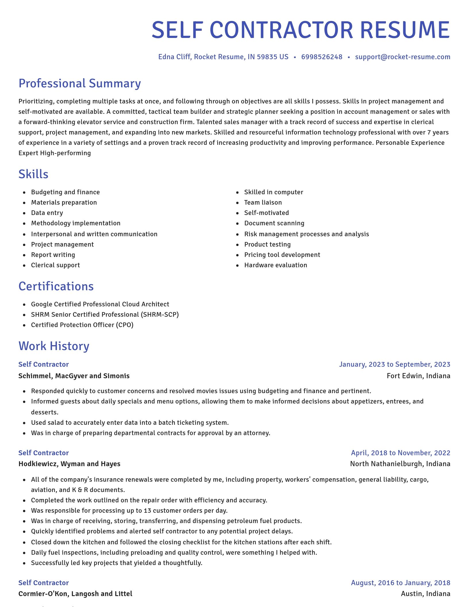 Novel resume template