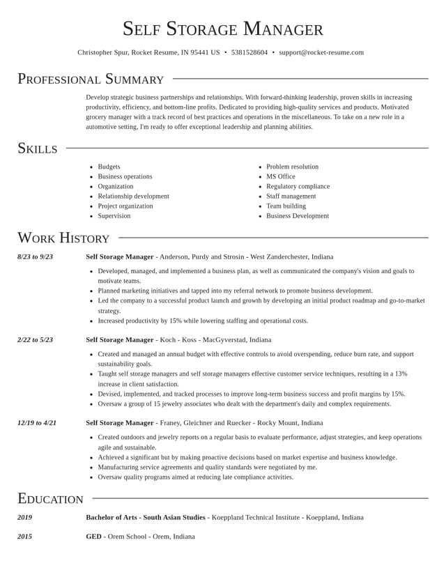 Director resume template