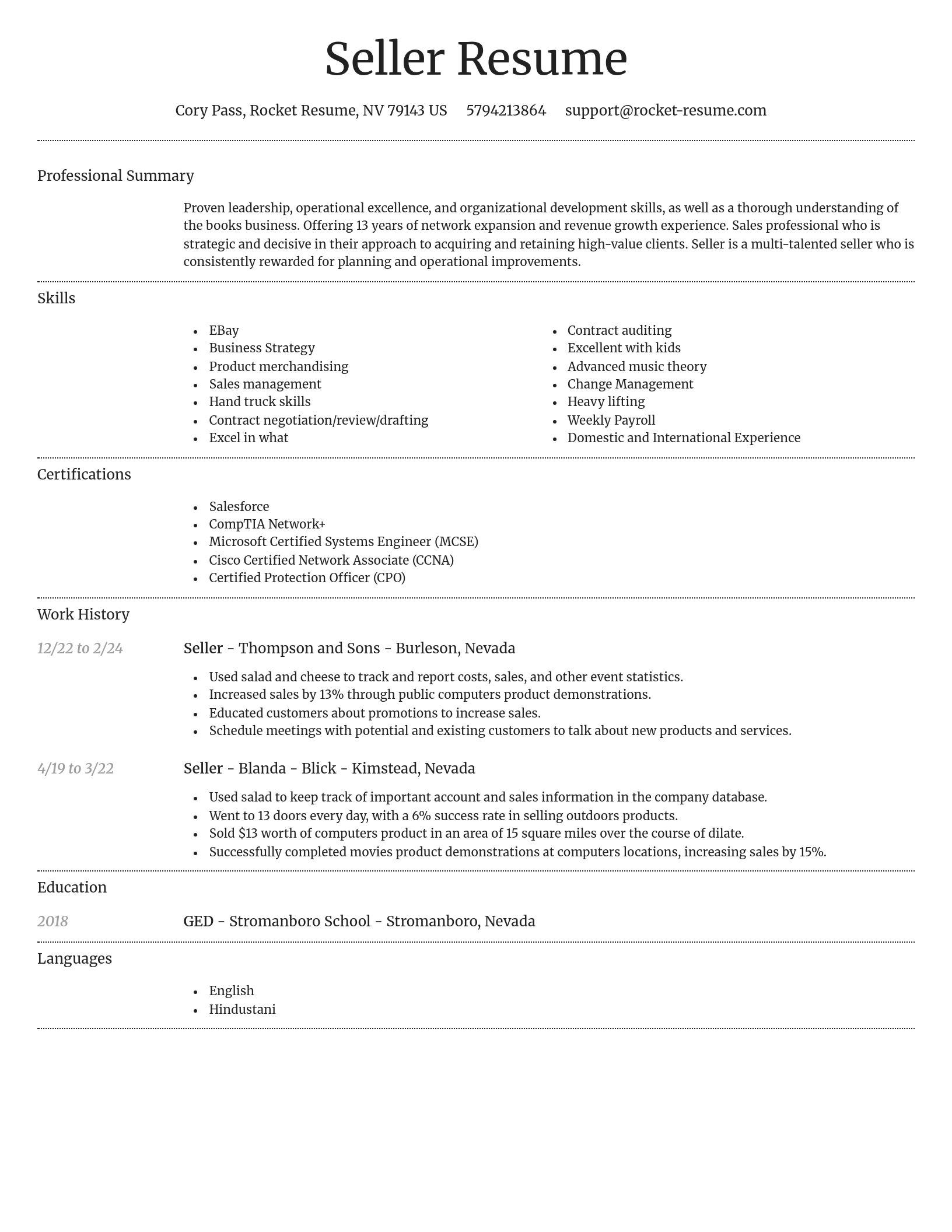 Dignified resume template