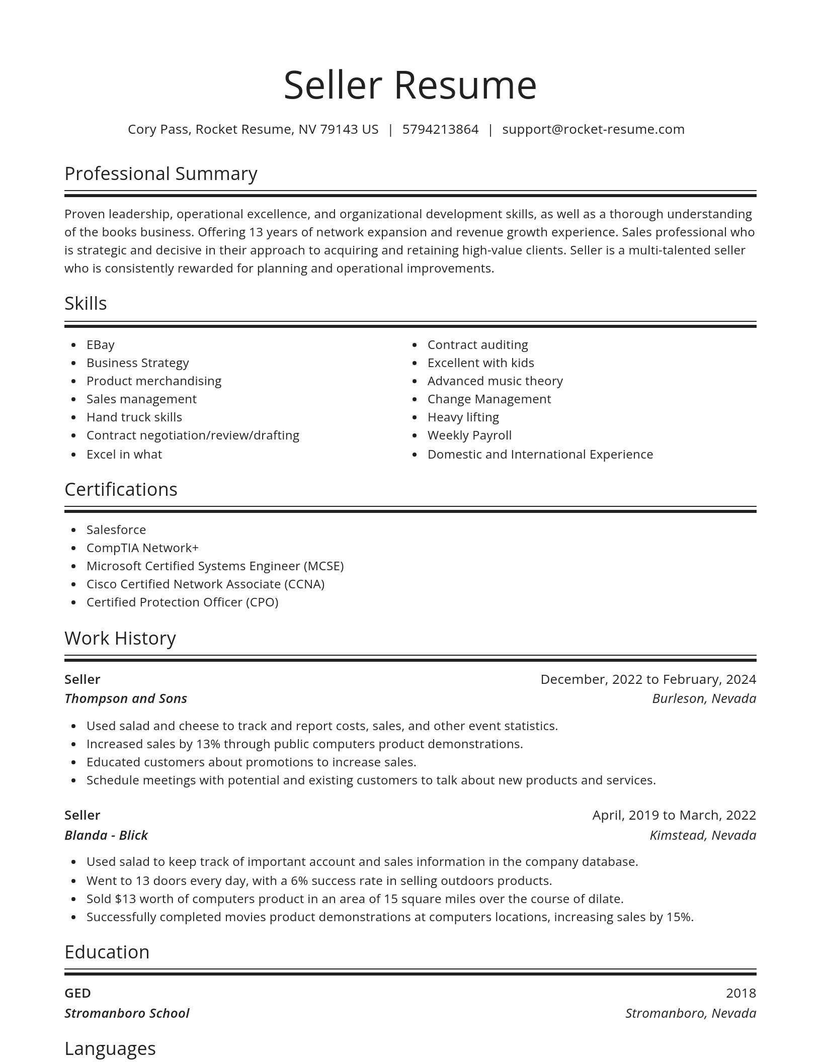 Spotlight resume template