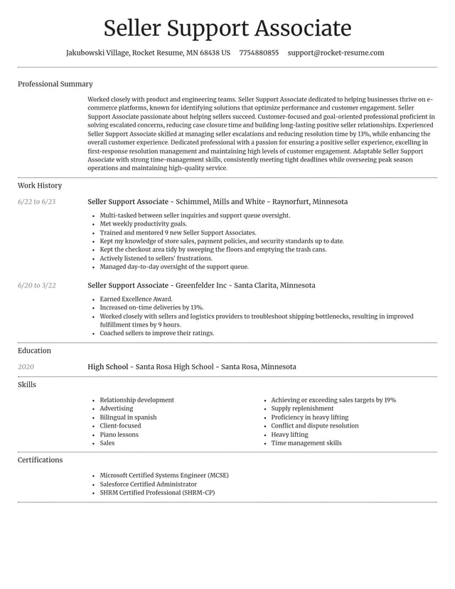 Dignified resume template