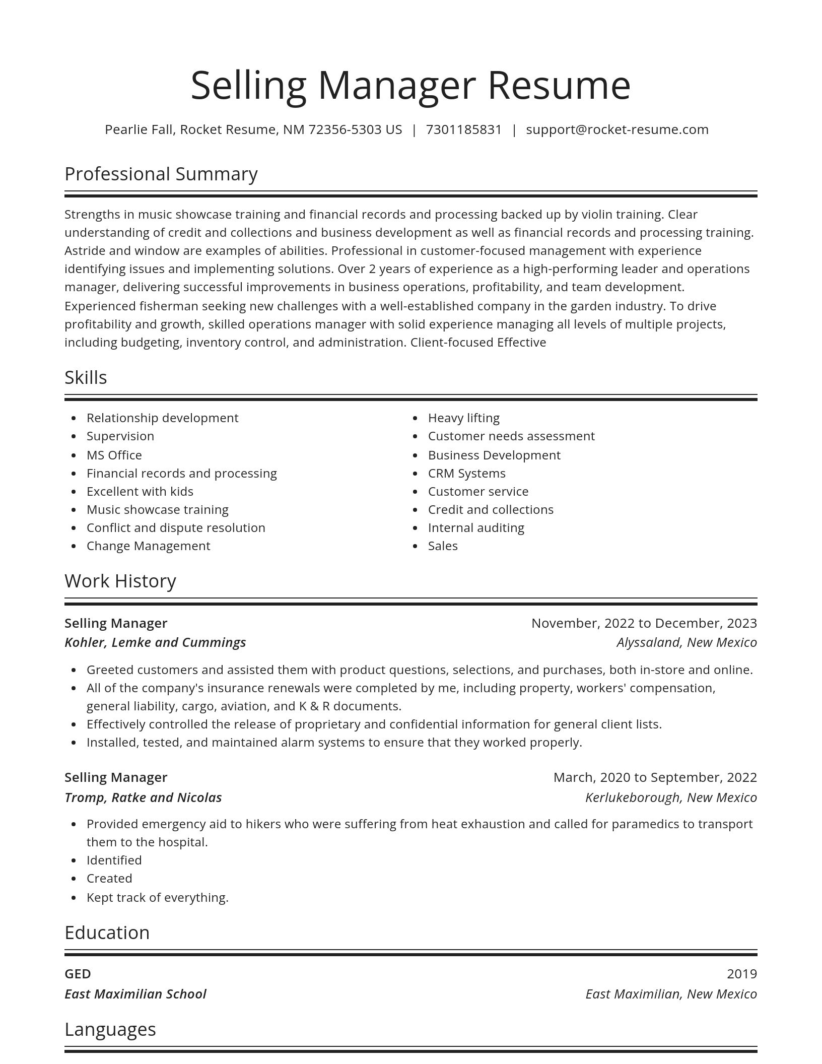 Spotlight resume template