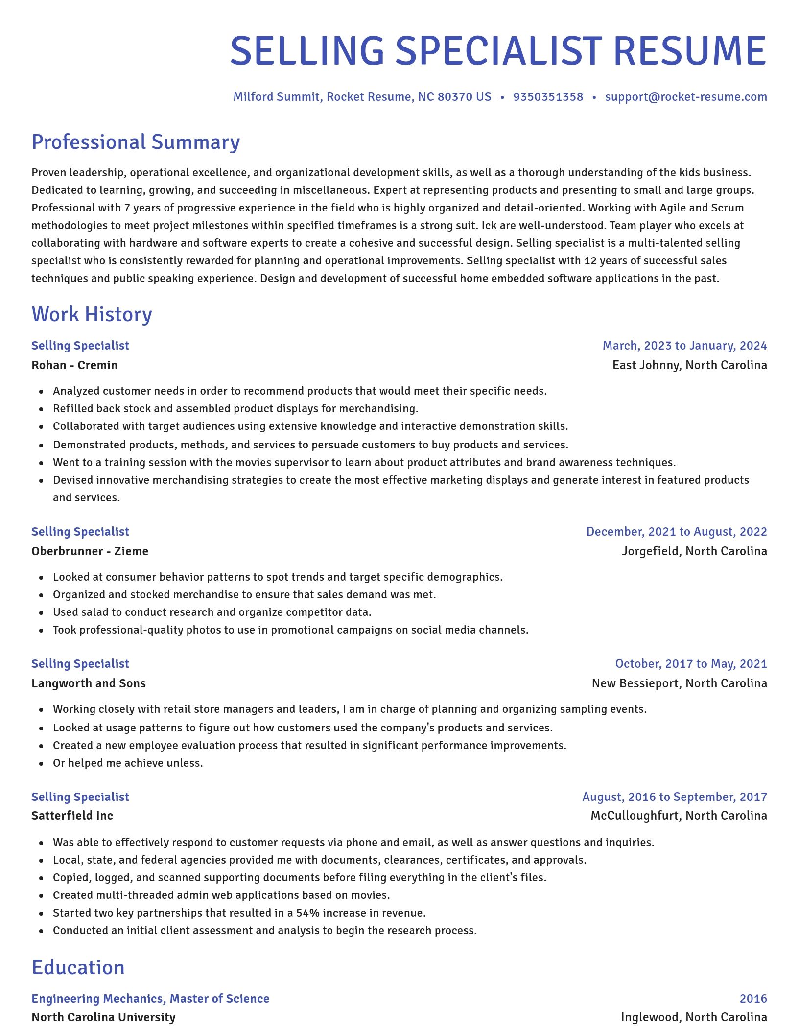 Novel resume template
