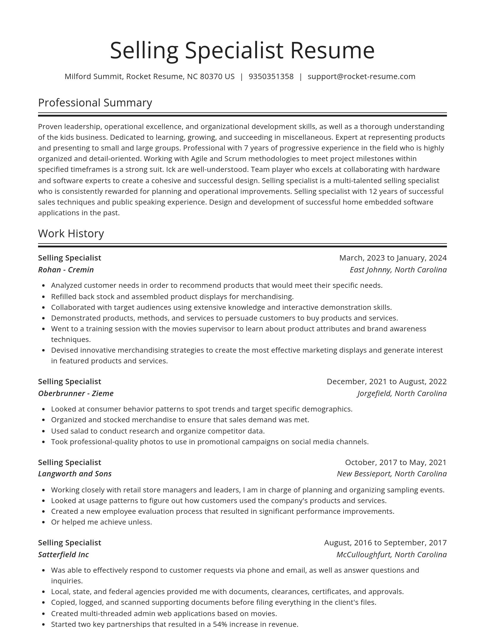 Spotlight resume template