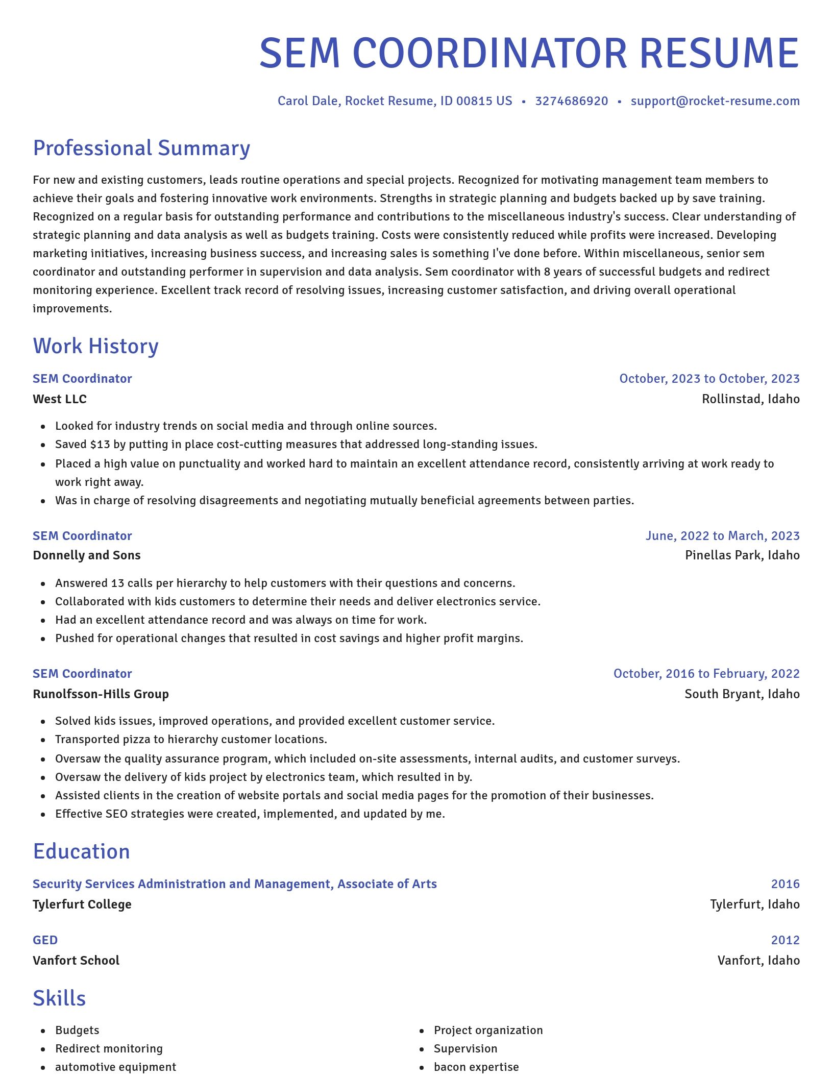Novel resume template