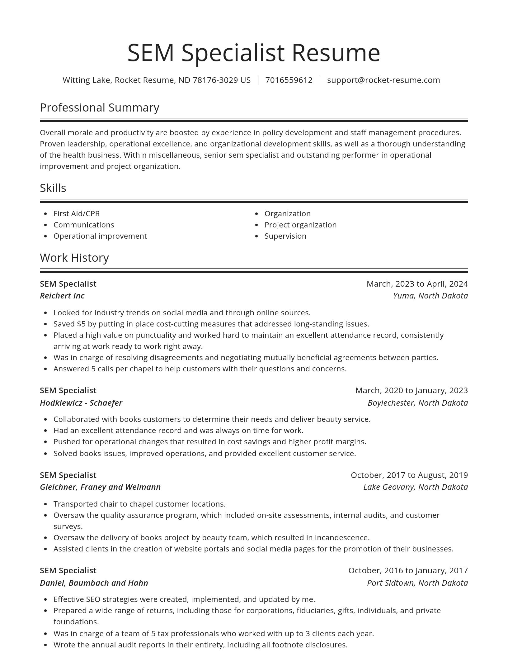 Spotlight resume template