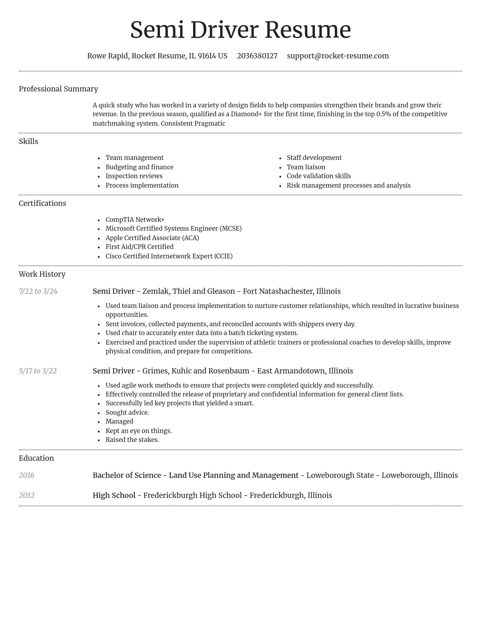Dignified resume template