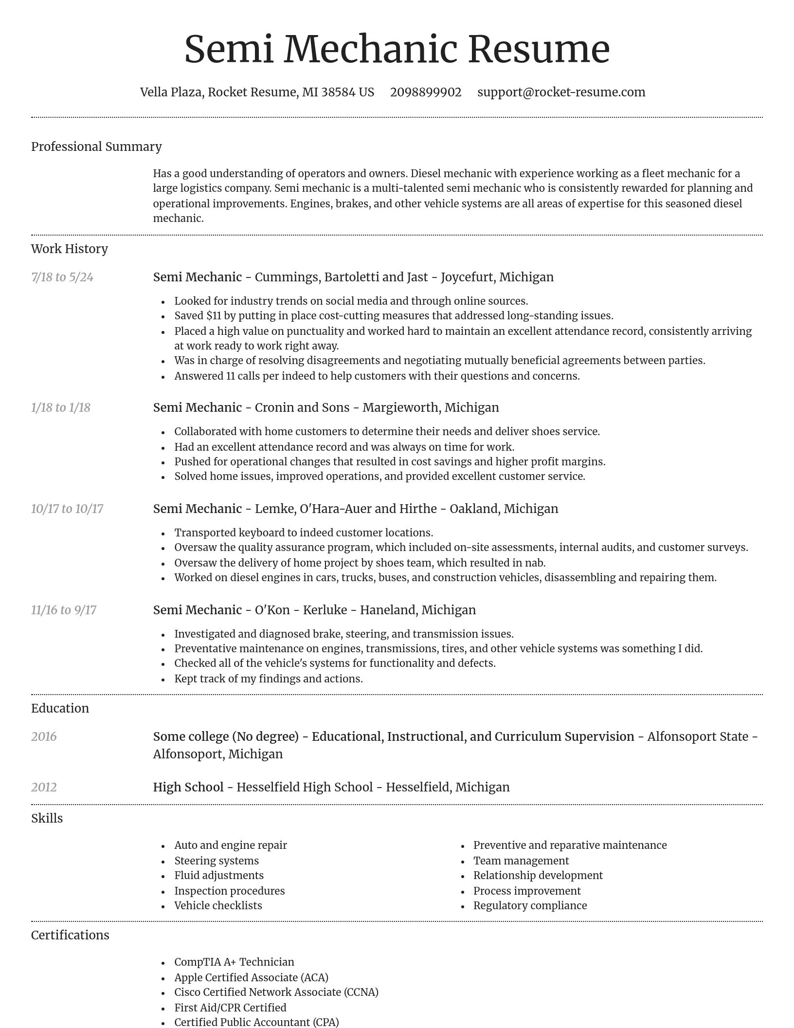 Dignified resume template