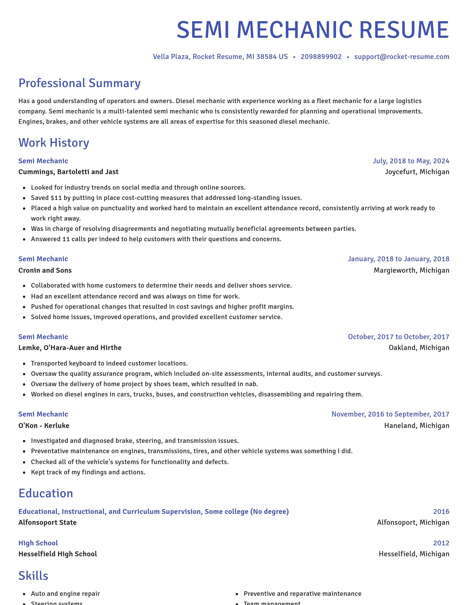 Novel resume template