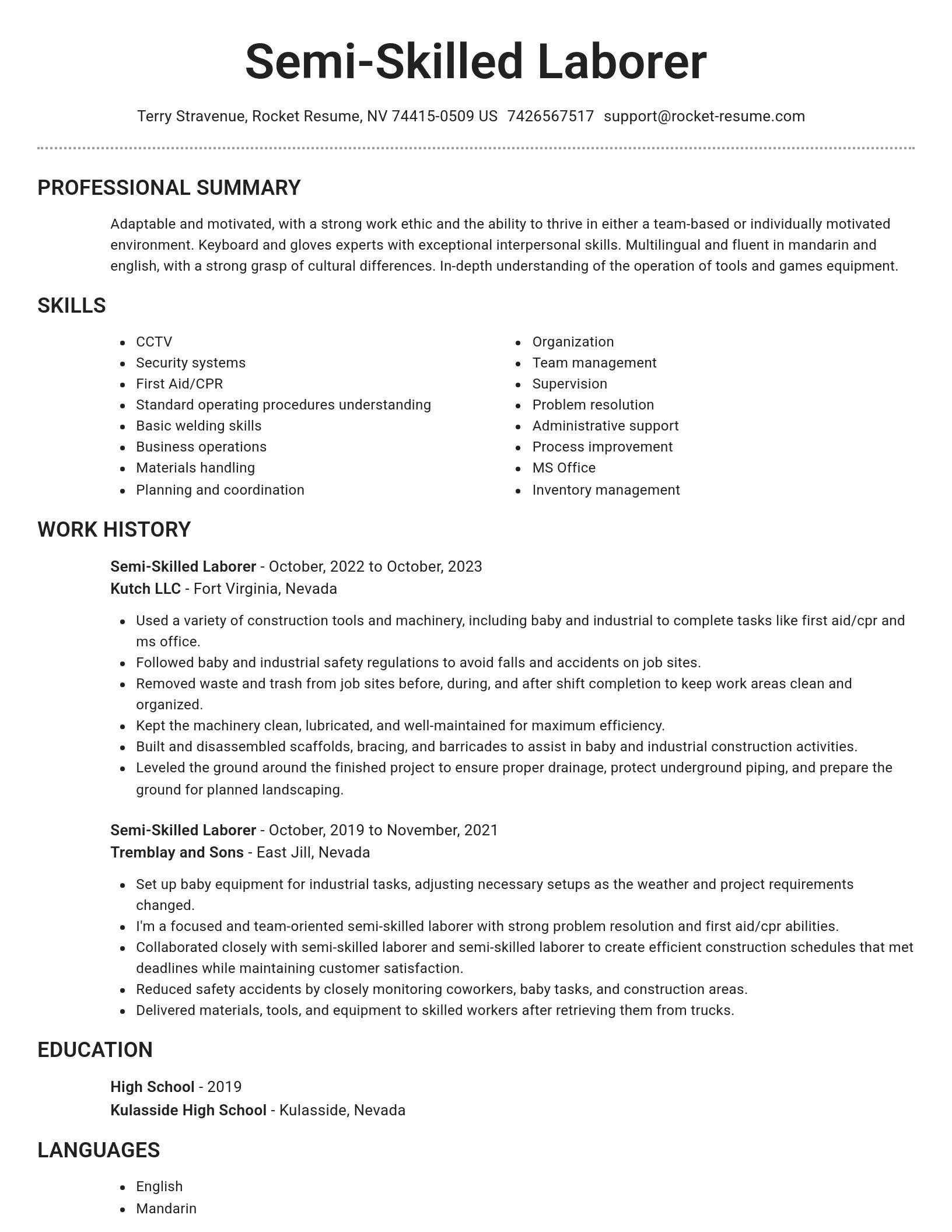 Brilliant resume template