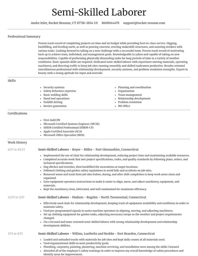 Dignified resume template