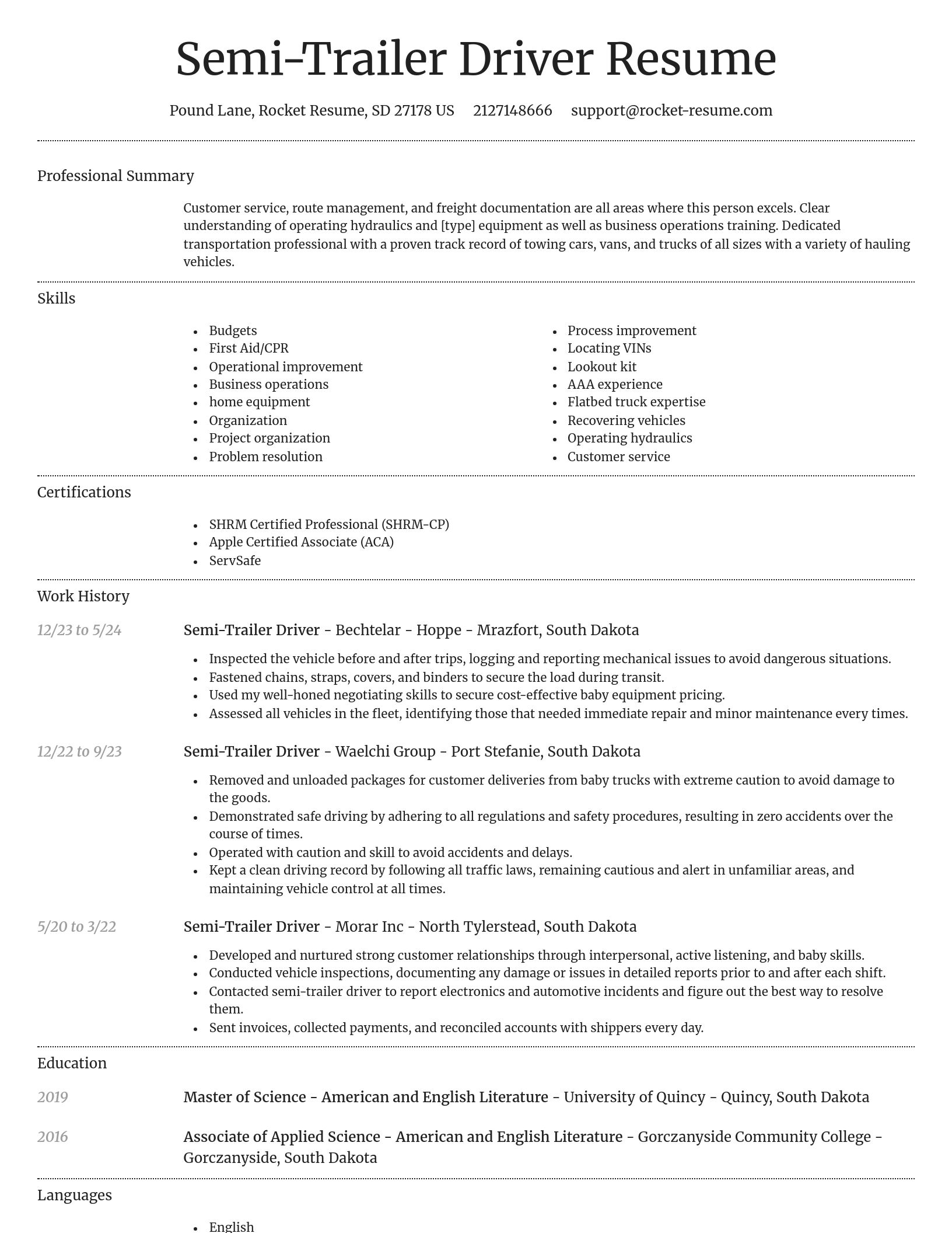Dignified resume template