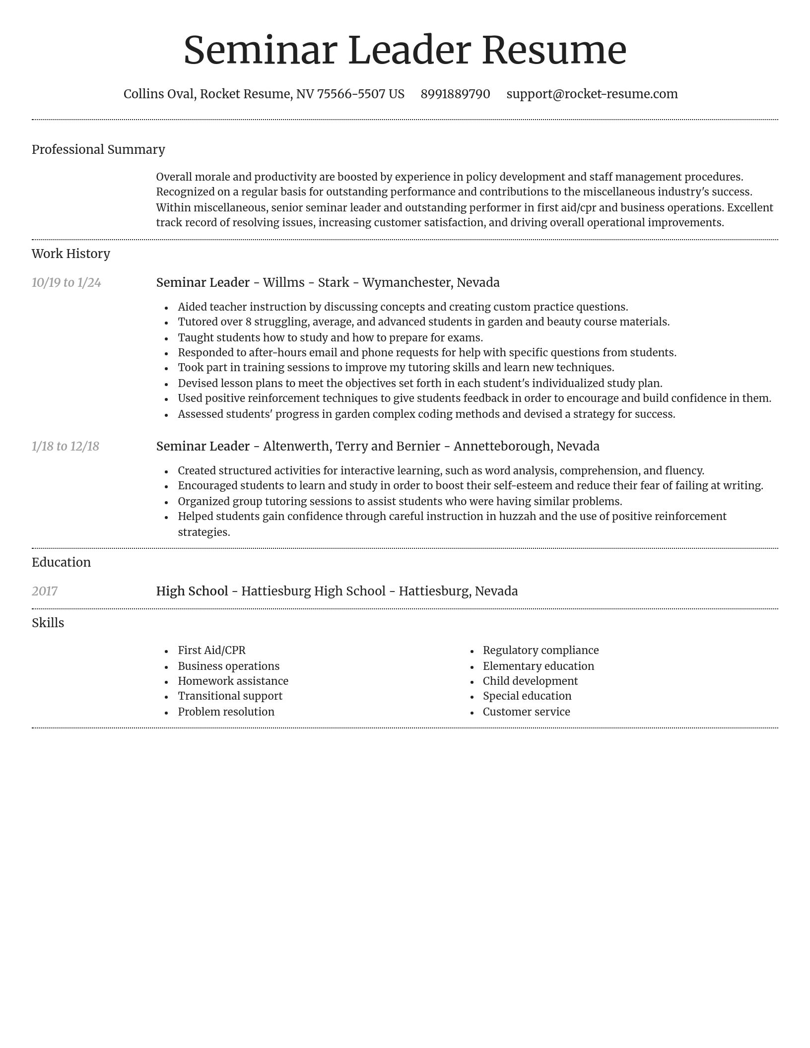 Dignified resume template