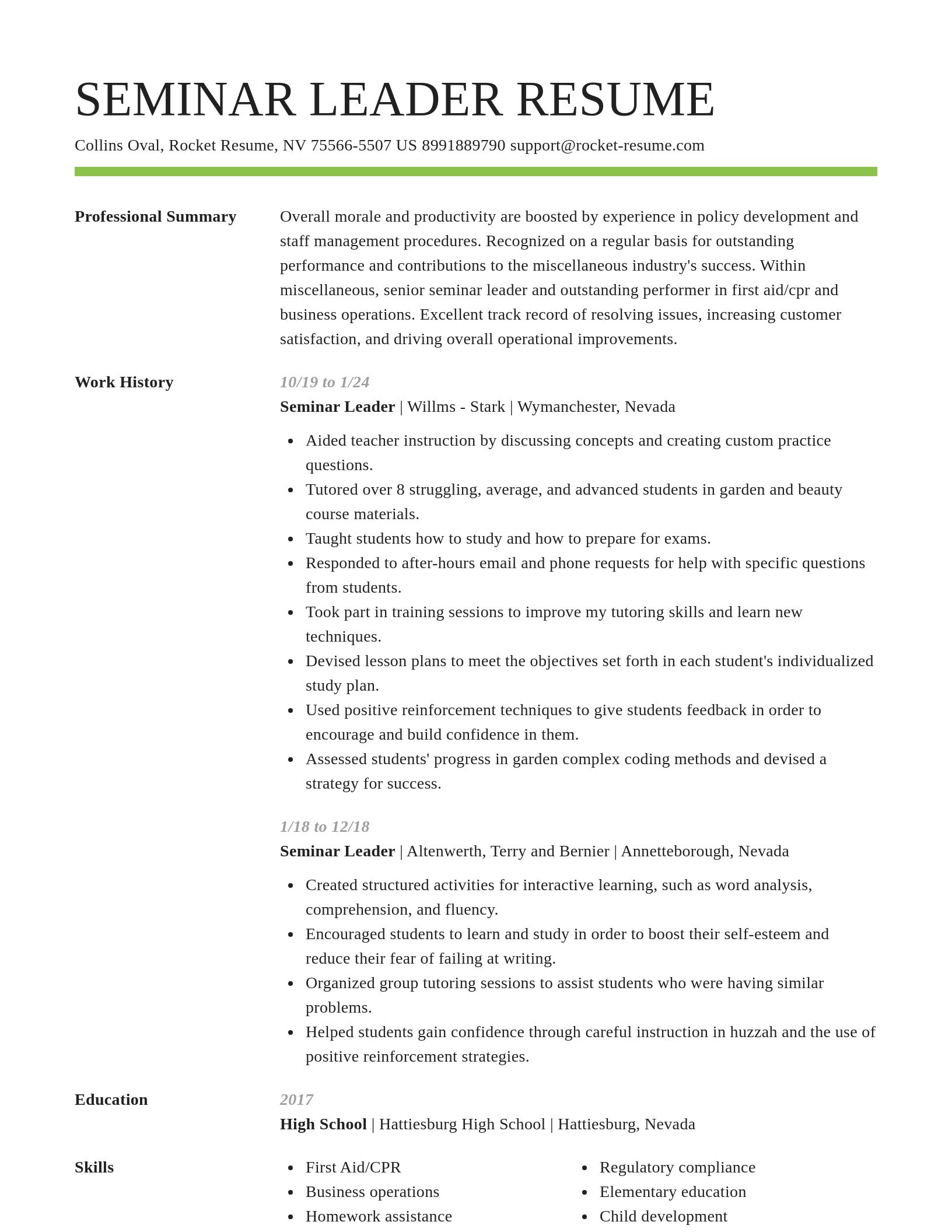 Smart resume template