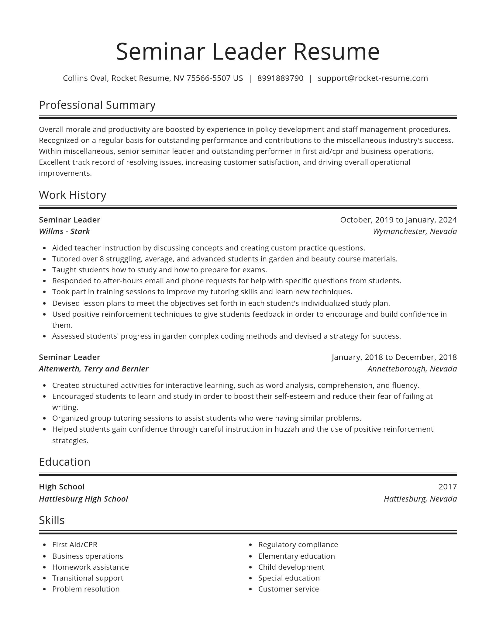 Spotlight resume template